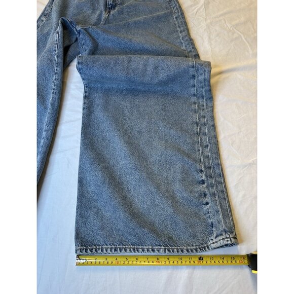 Good American Paneled Wide Leg Jeans in Indigo Palazzo 28x33 NWT - Picture 8 of 9